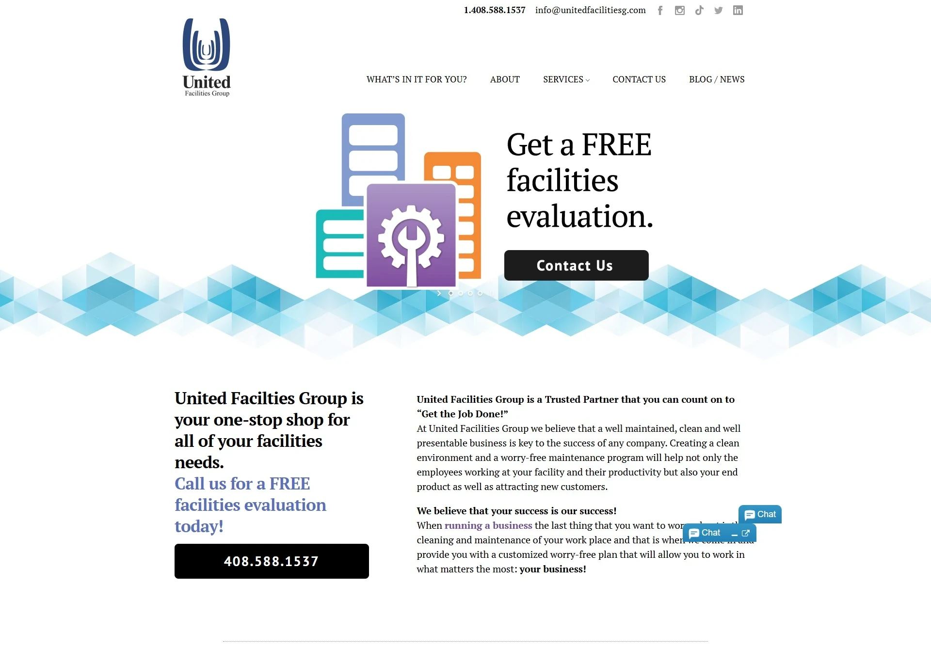United Facilities Group before redesign